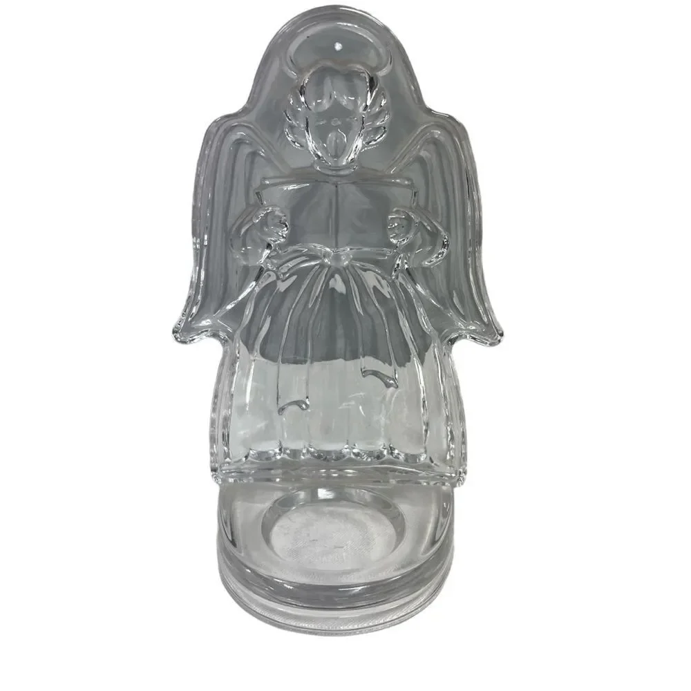 Mikasa Glass Singing Angel Angel’s Dream Candle Holder Clear Christmas